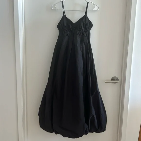 MOUSSY JAPAN Black Bubble Hem Midi Dress from Japan - Picture 2 of 5